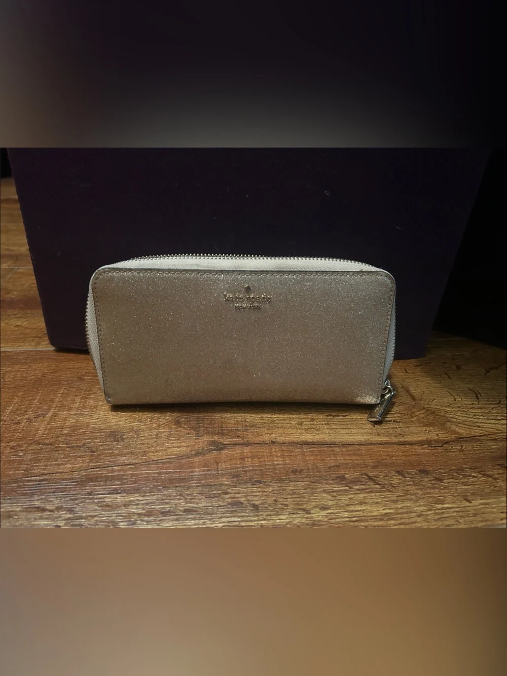 kate spade Metallic Gold Zip-Around Wallet